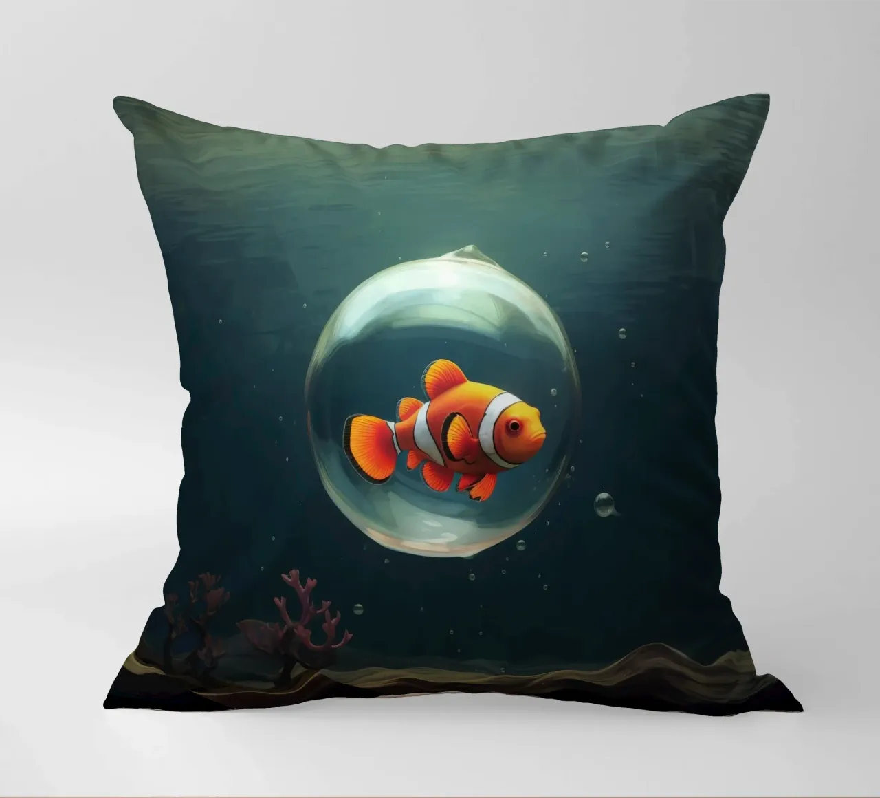 Pesce pagliaccio minimo 1 cuscino da Minimal Animal Art