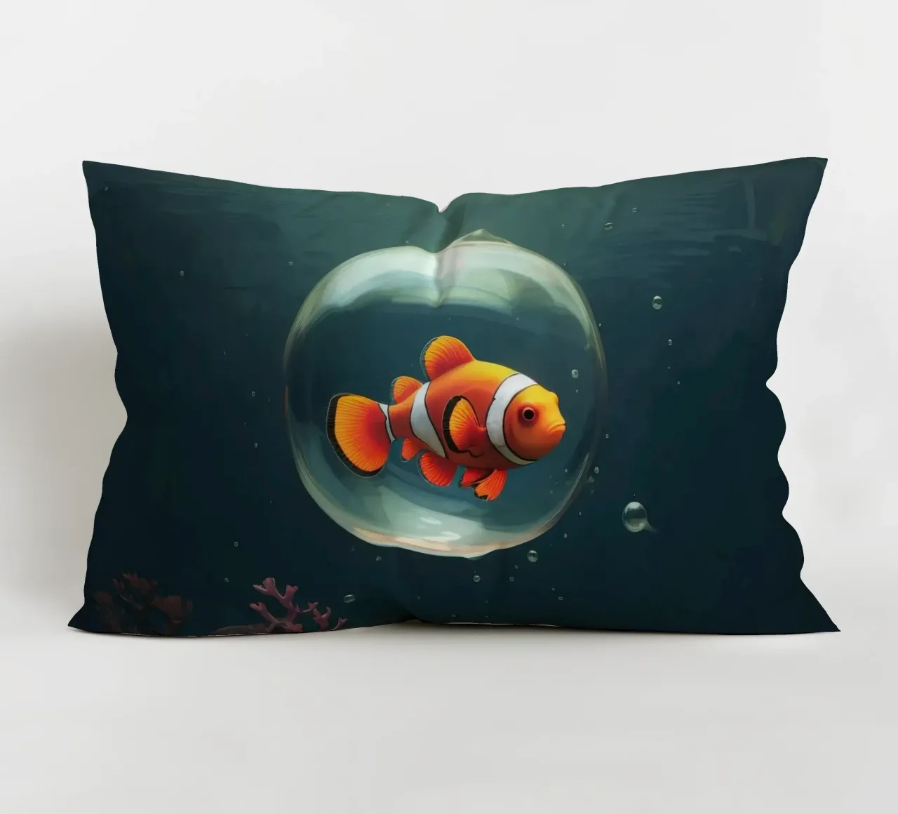 Pesce pagliaccio minimo 1 cuscino da Minimal Animal Art