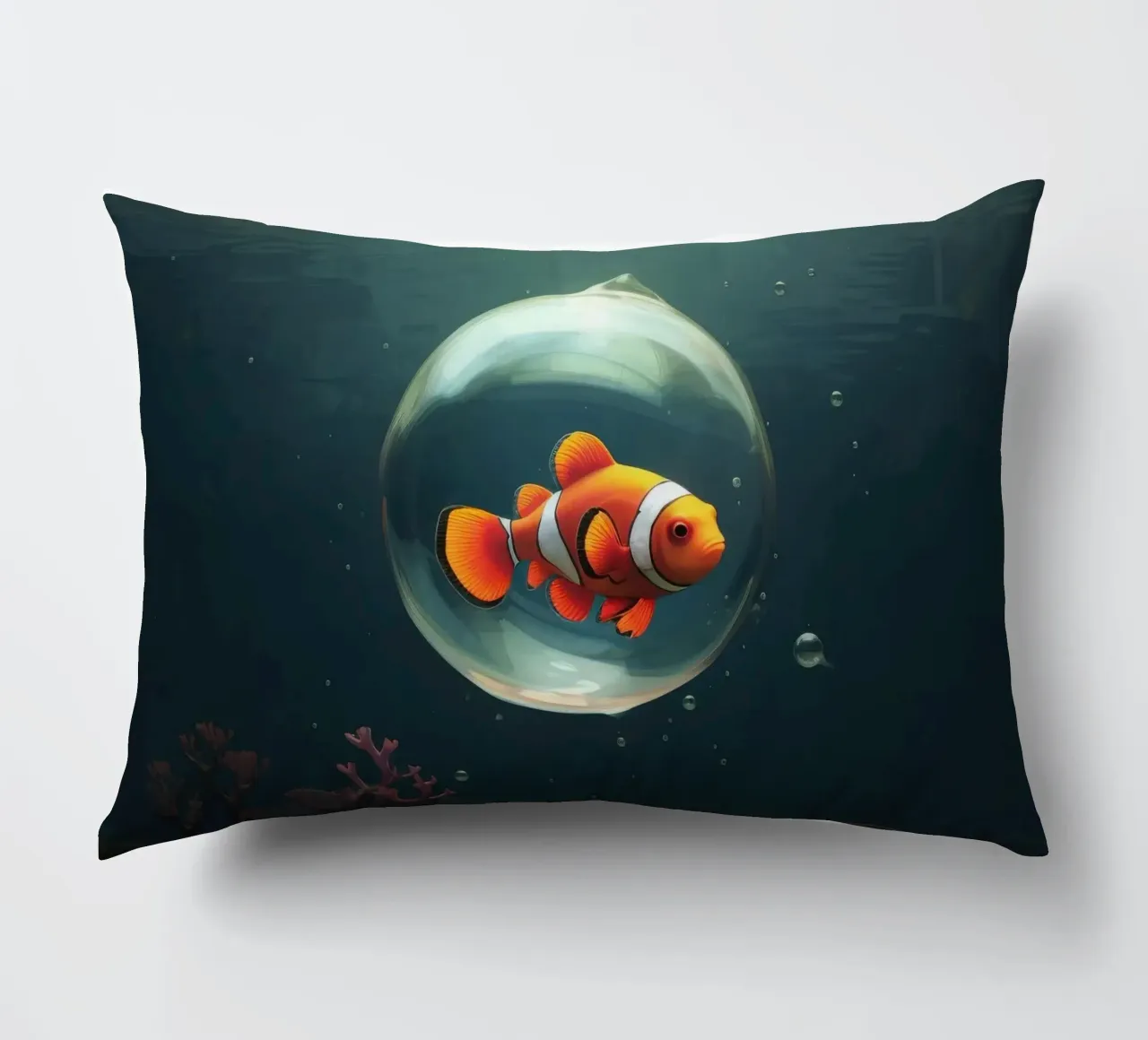 Pesce pagliaccio minimo 1 cuscino da Minimal Animal Art