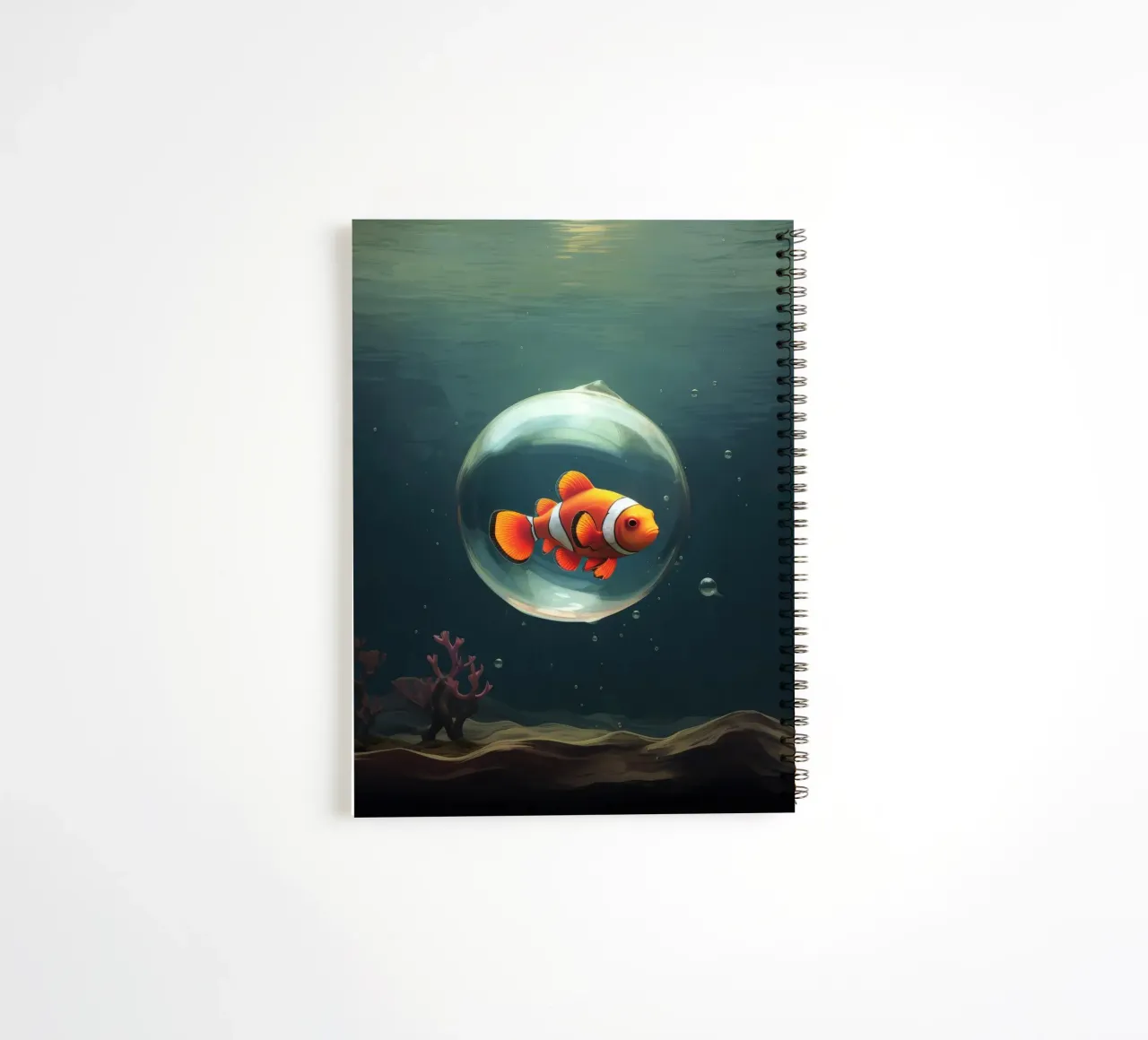 Minimal Clownfish 1 spiral notebook by Minimal Animal Art