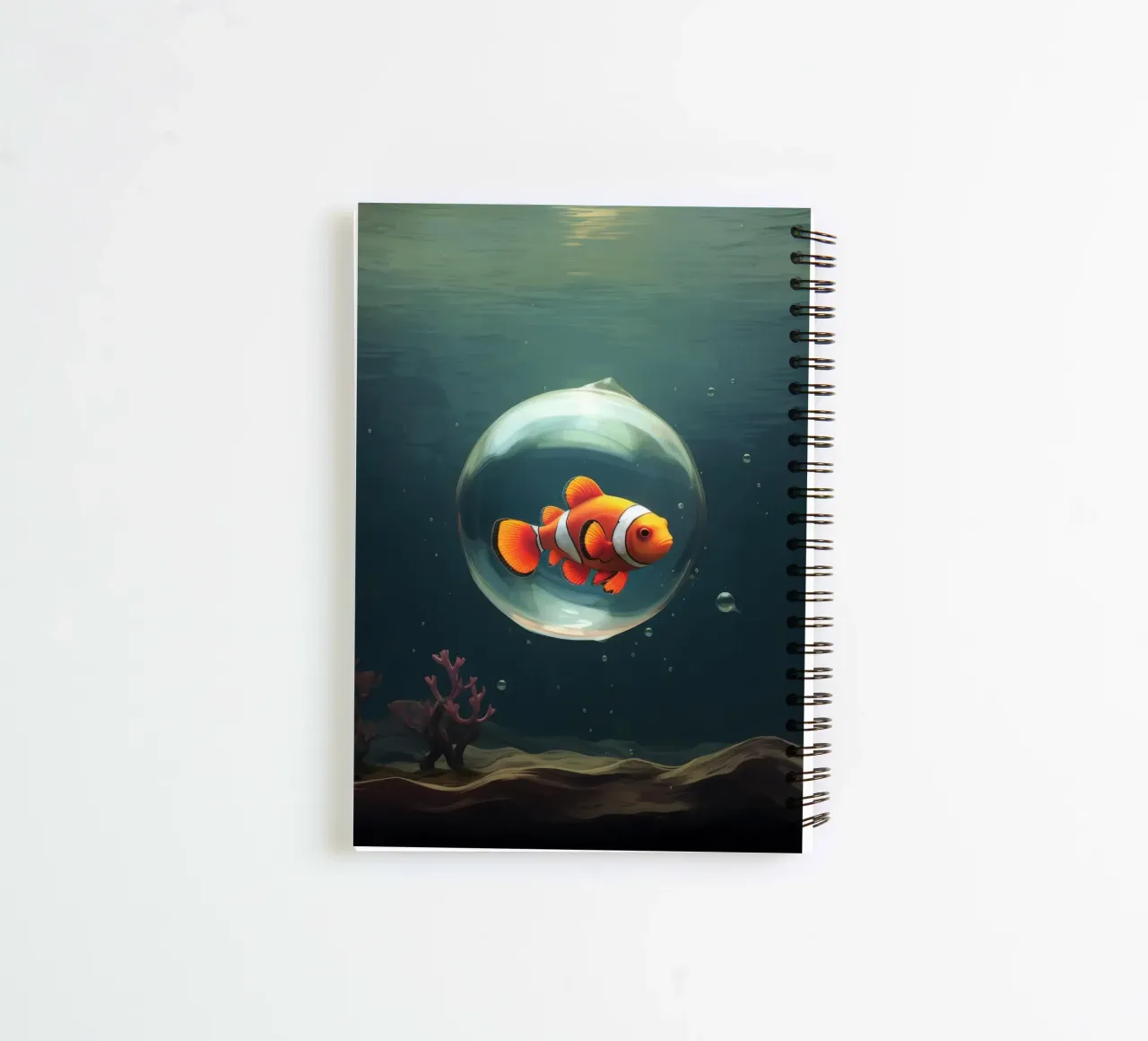 Minimal Clownfish 1 spiral notebook by Minimal Animal Art