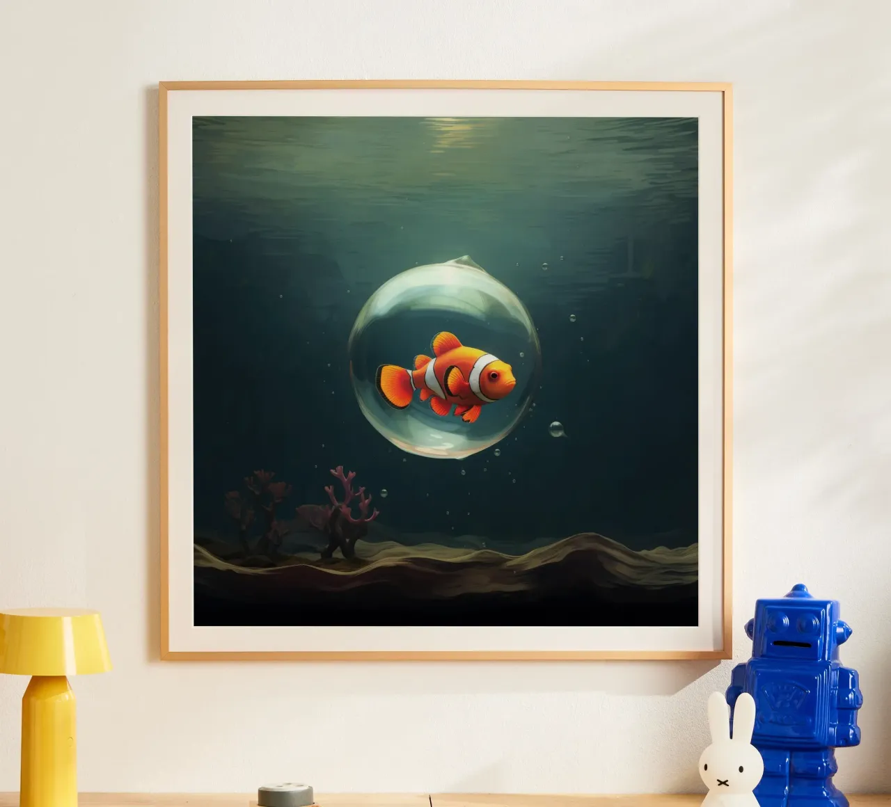 Pesce pagliaccio minimo 1 carta hahnemühle da Minimal Animal Art