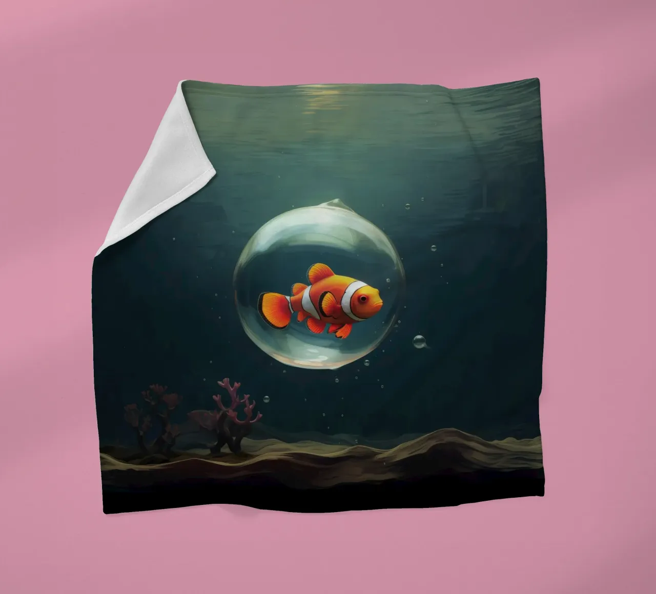 Pesce pagliaccio minimo 1 coperta in pile da Minimal Animal Art