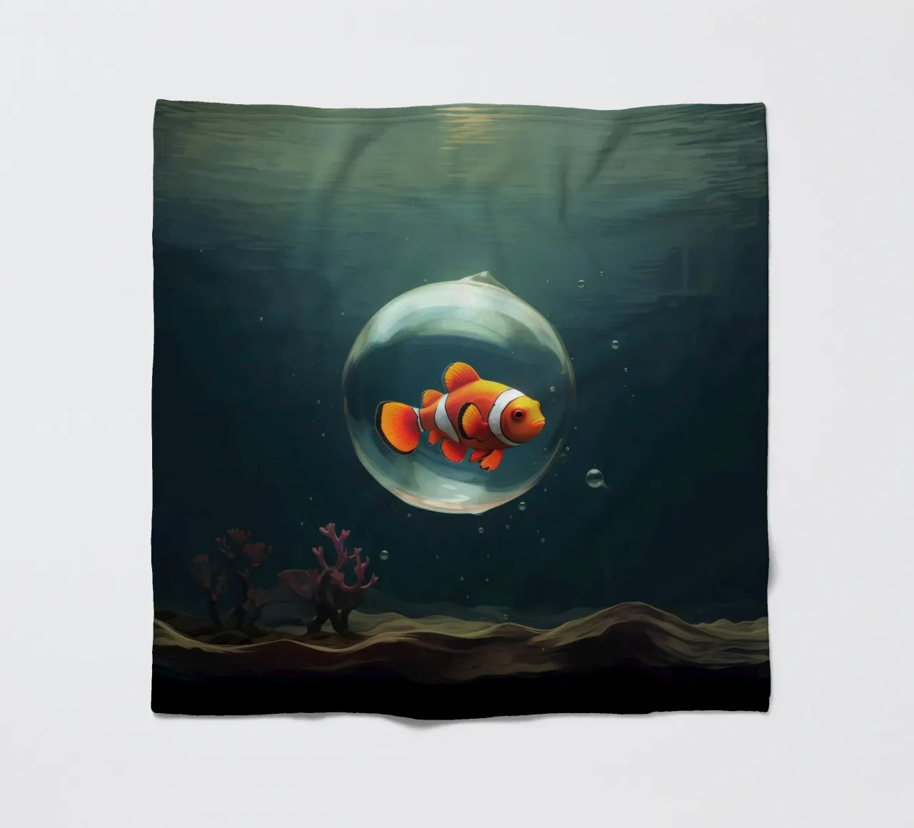 Pesce pagliaccio minimo 1 coperta in pile da Minimal Animal Art