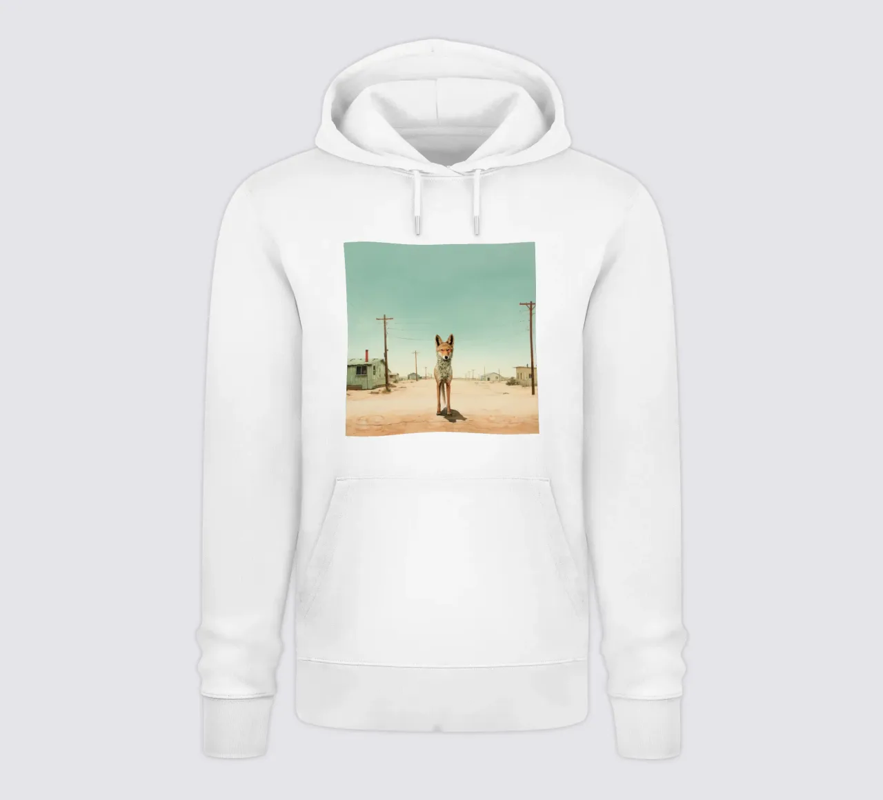 Coyote minimo 2 felpa con cappuccio da Minimal Animal Art