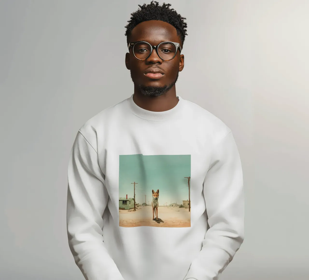 Minimal Kojote 2 Sweatshirt von Minimal Animal Art