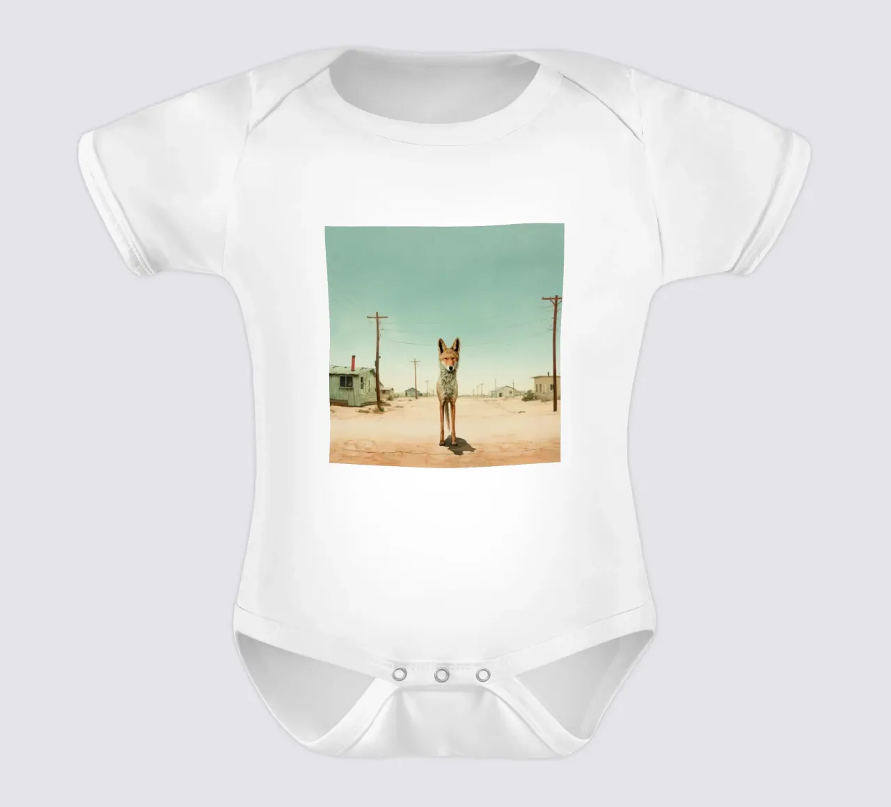 Coyote minimo 2 body neonato maniche corte da Minimal Animal Art