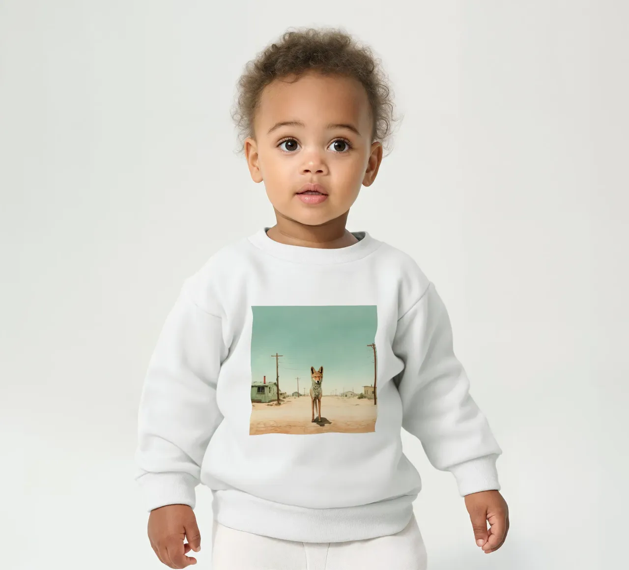 Coyote minimo 2 felpa neonato da Minimal Animal Art