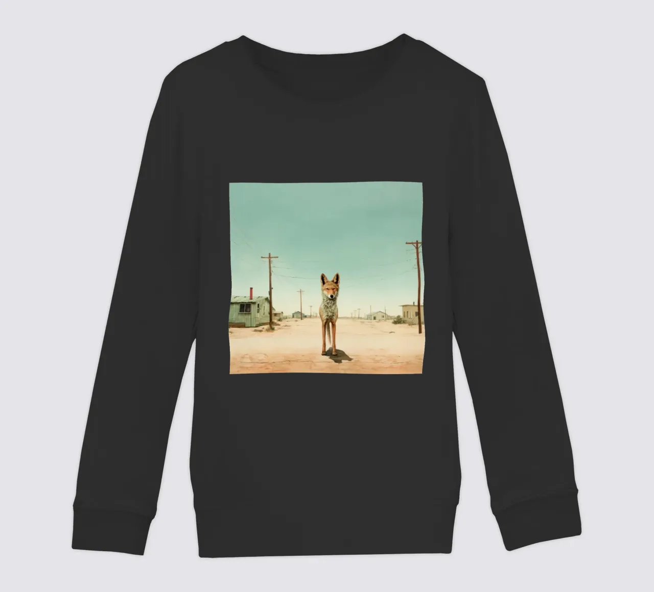 Coyote minimo 2 felpa bambino da Minimal Animal Art