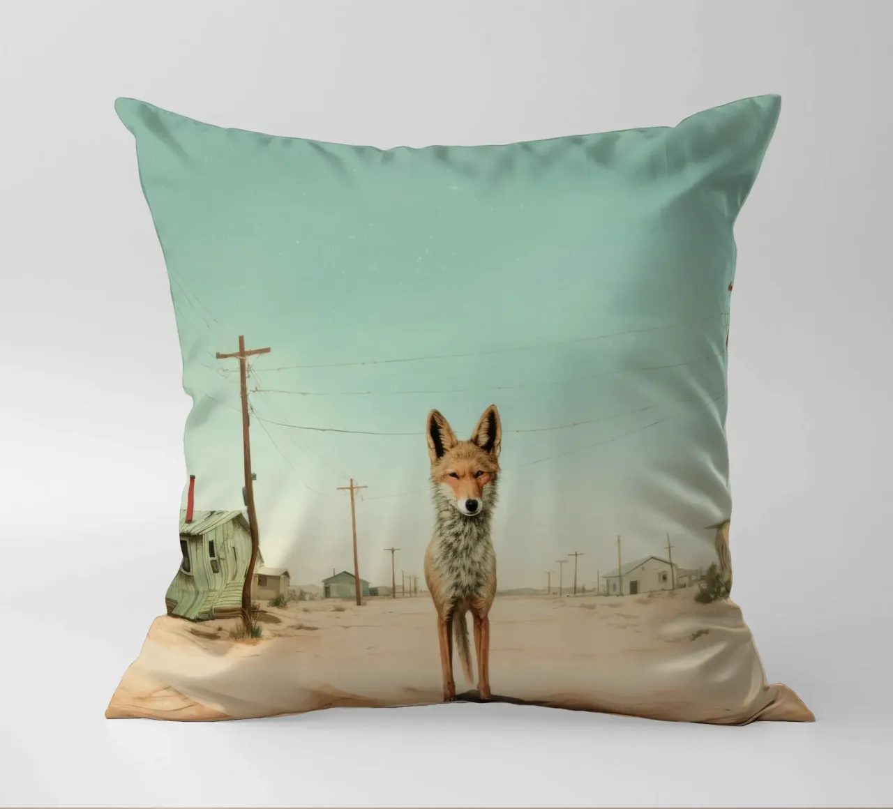 Coyote minimo 2 cuscino da Minimal Animal Art