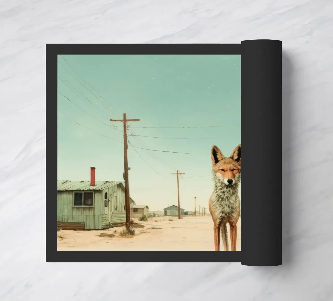 Coyote minimo 2 zerbino da Minimal Animal Art