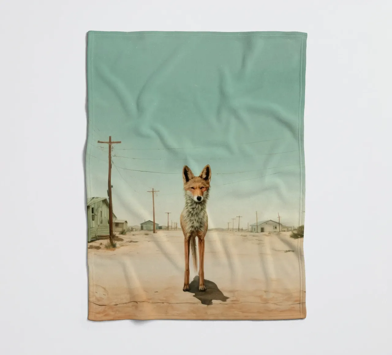 Coyote minimo 2 coperta in pile da Minimal Animal Art