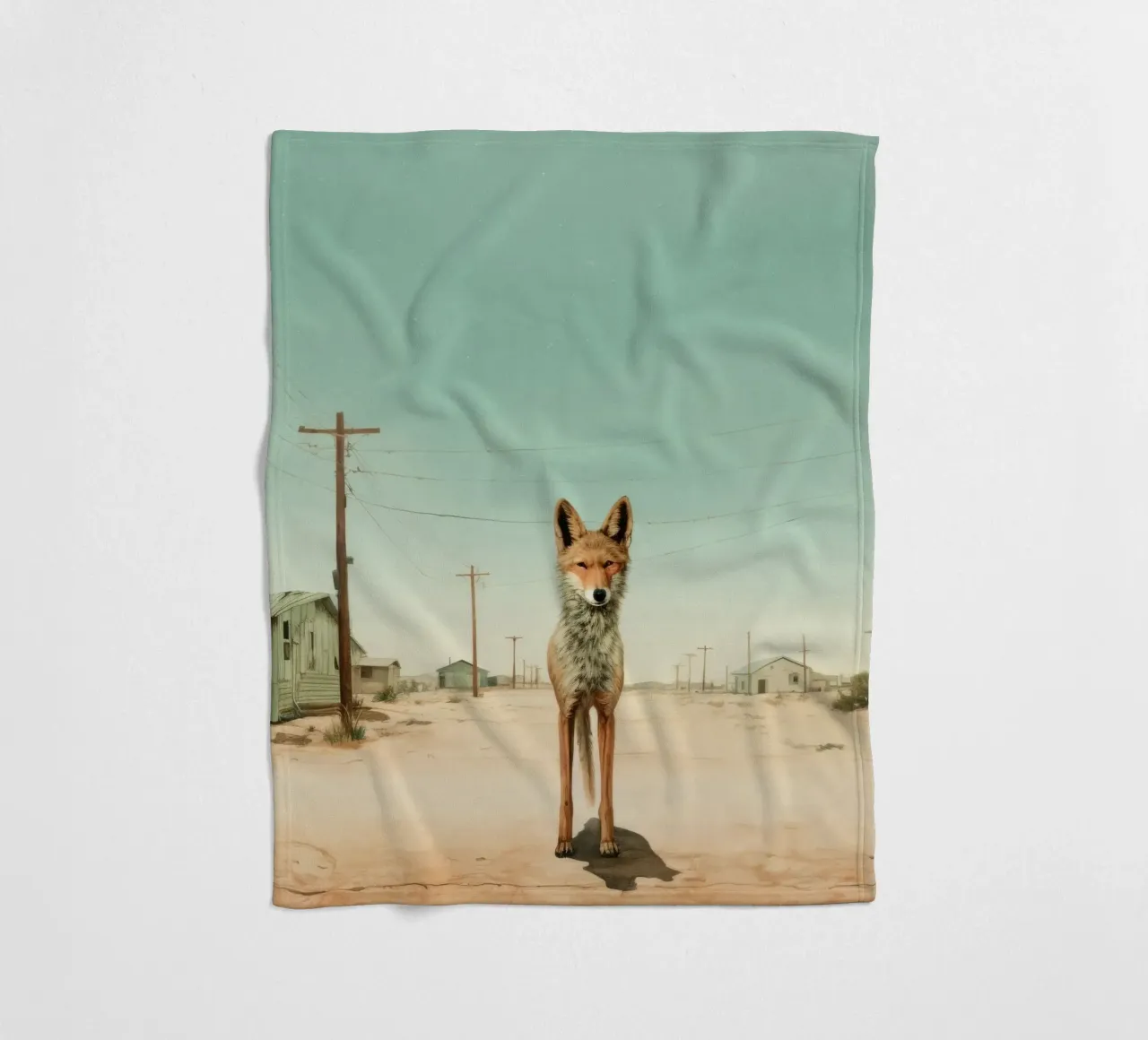 Coyote minimo 2 coperta in pile da Minimal Animal Art