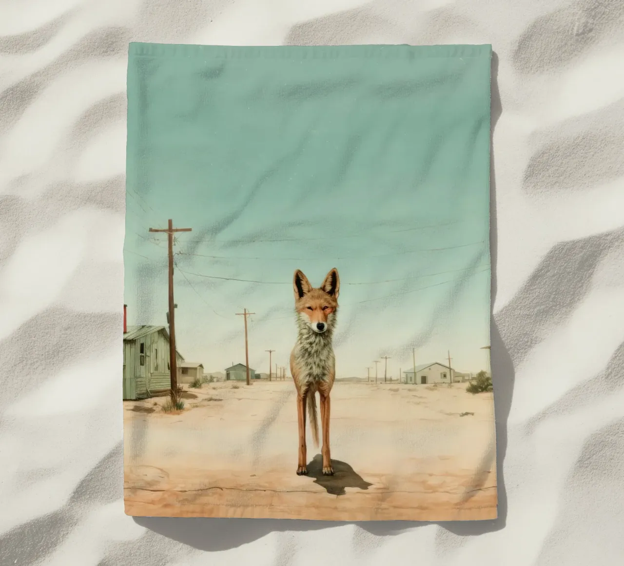 Coyote minimo 2 telo mare da Minimal Animal Art