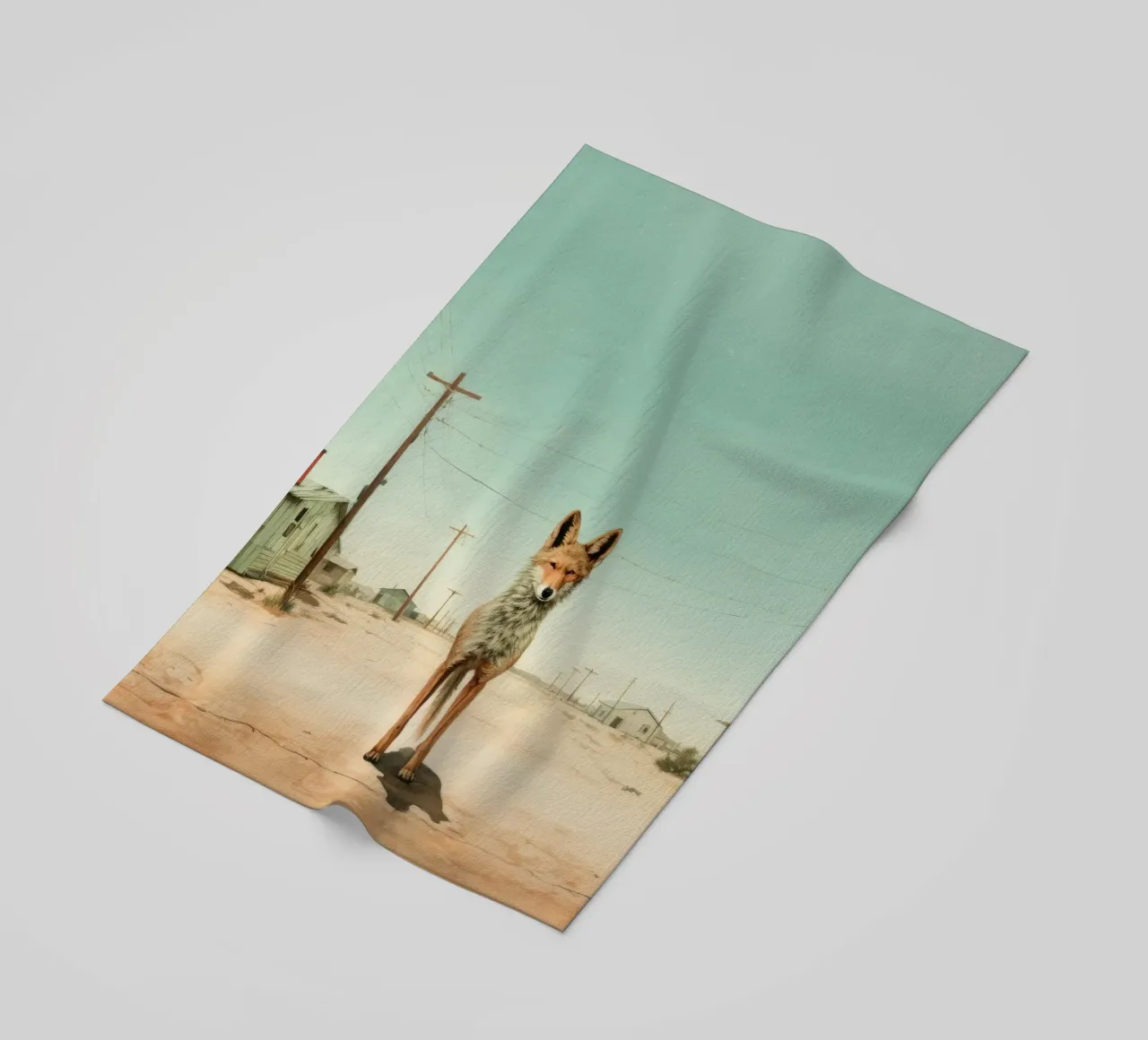 Coyote minimo 2 telo mare da Minimal Animal Art