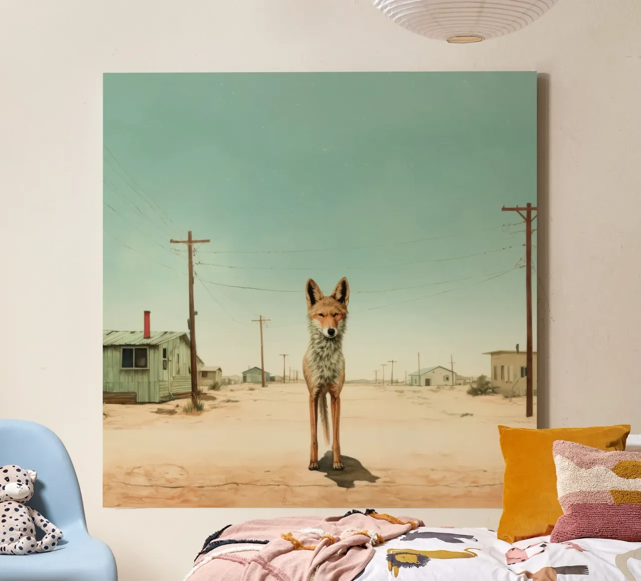 Coyote minimo 2 tela da Minimal Animal Art