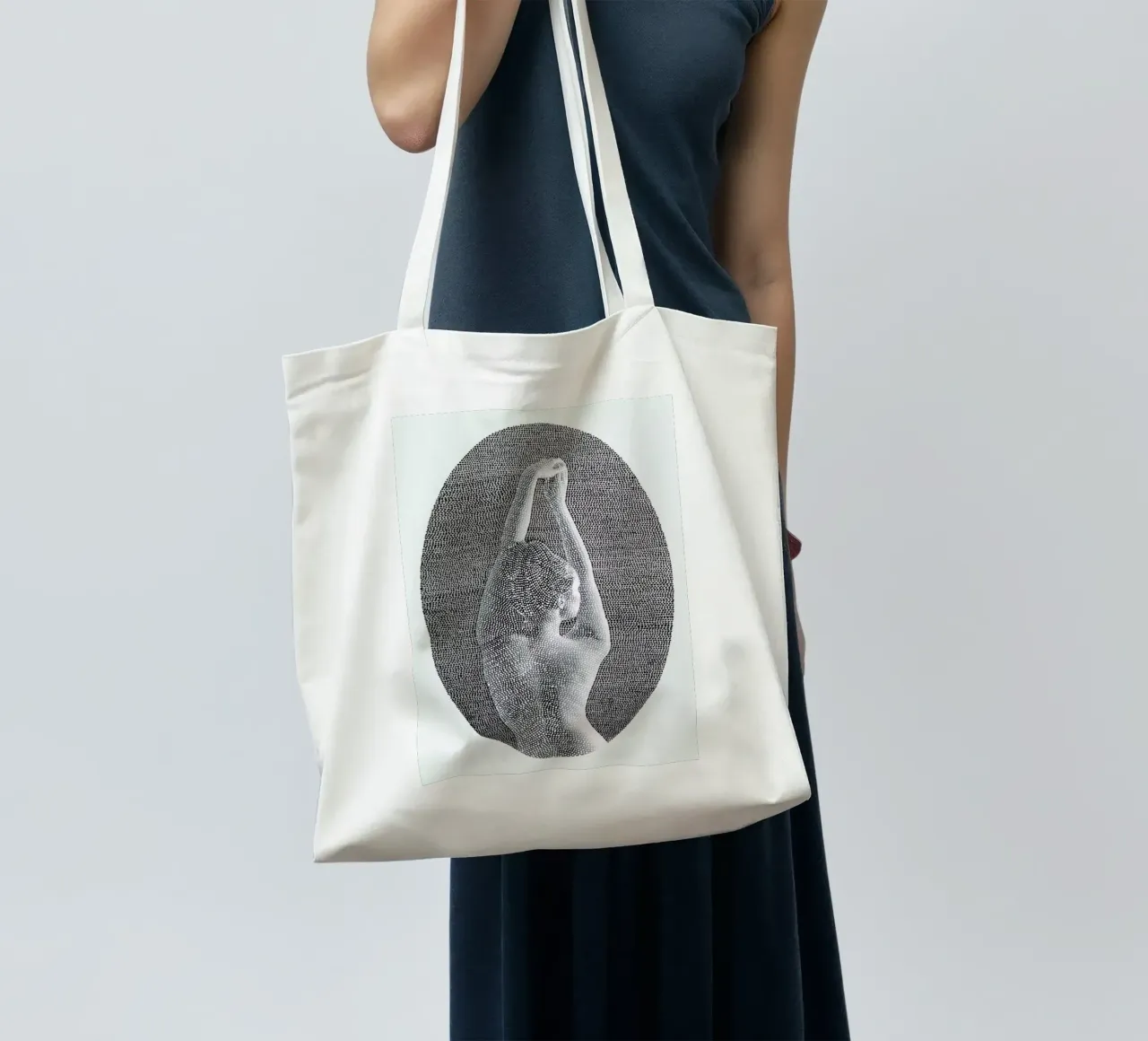 Noise (Black&white) borsa in juta da BlauMaschine