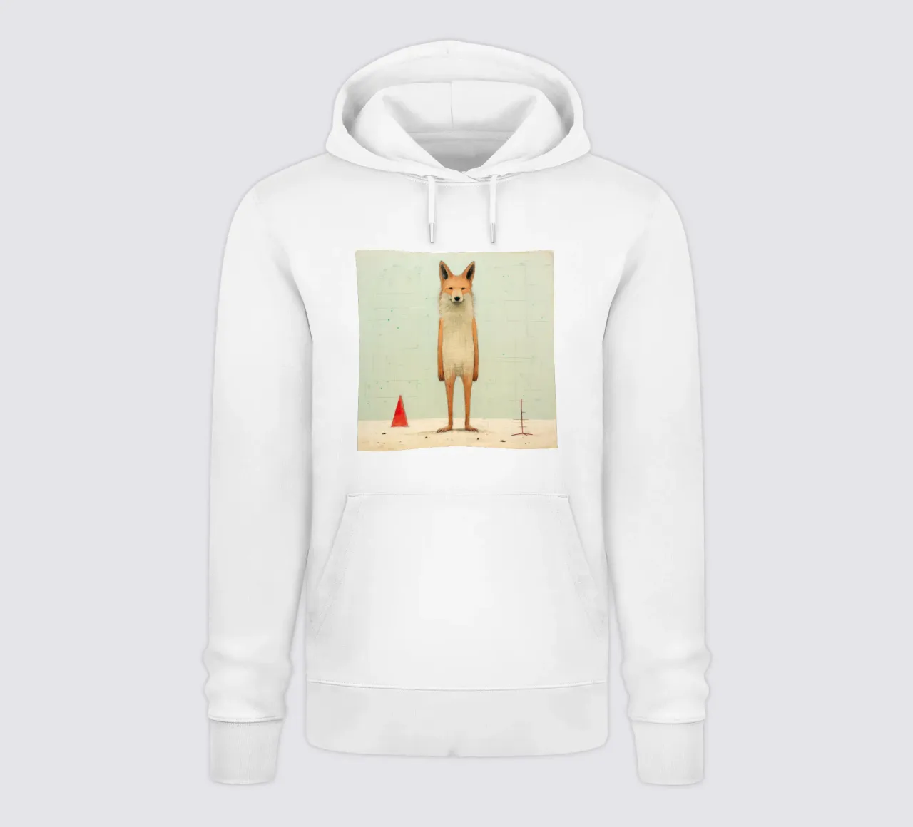 Coyote minimo 3 felpa con cappuccio da Minimal Animal Art