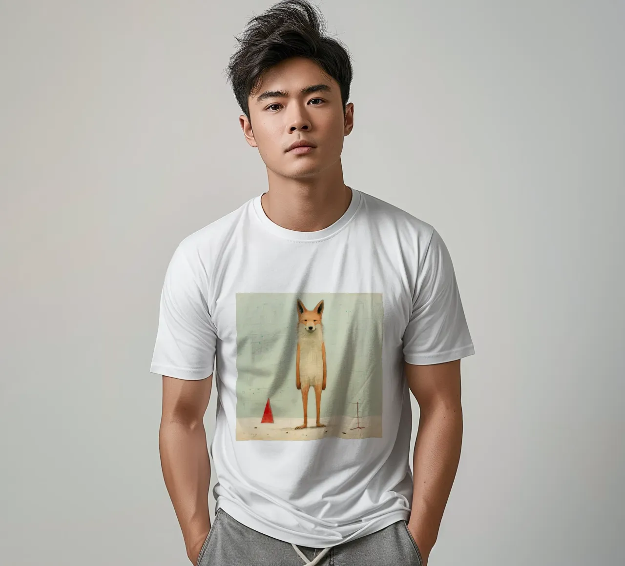 Coyote minimo 3 t-shirt da Minimal Animal Art