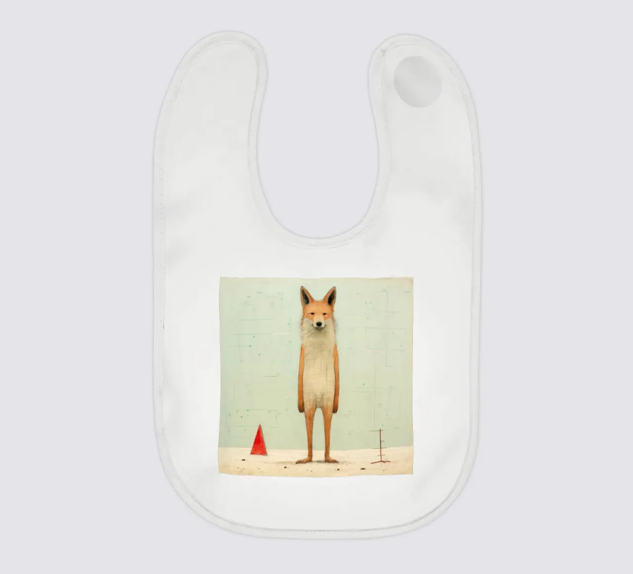 Coyote minimo 3 bavaglino da Minimal Animal Art