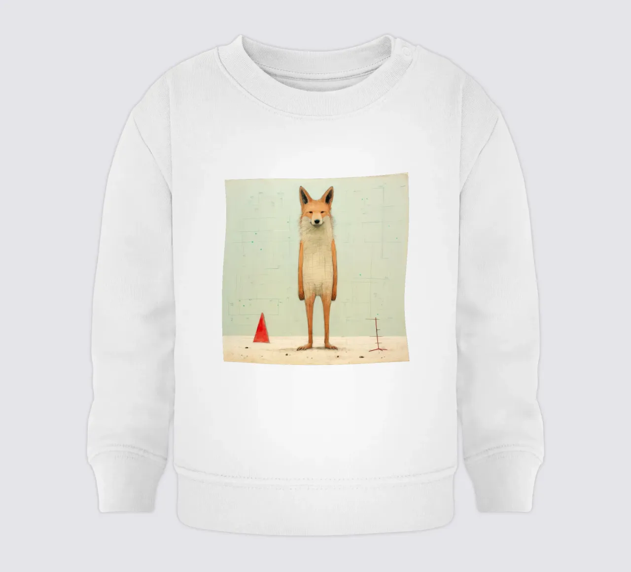 Coyote minimo 3 felpa neonato da Minimal Animal Art