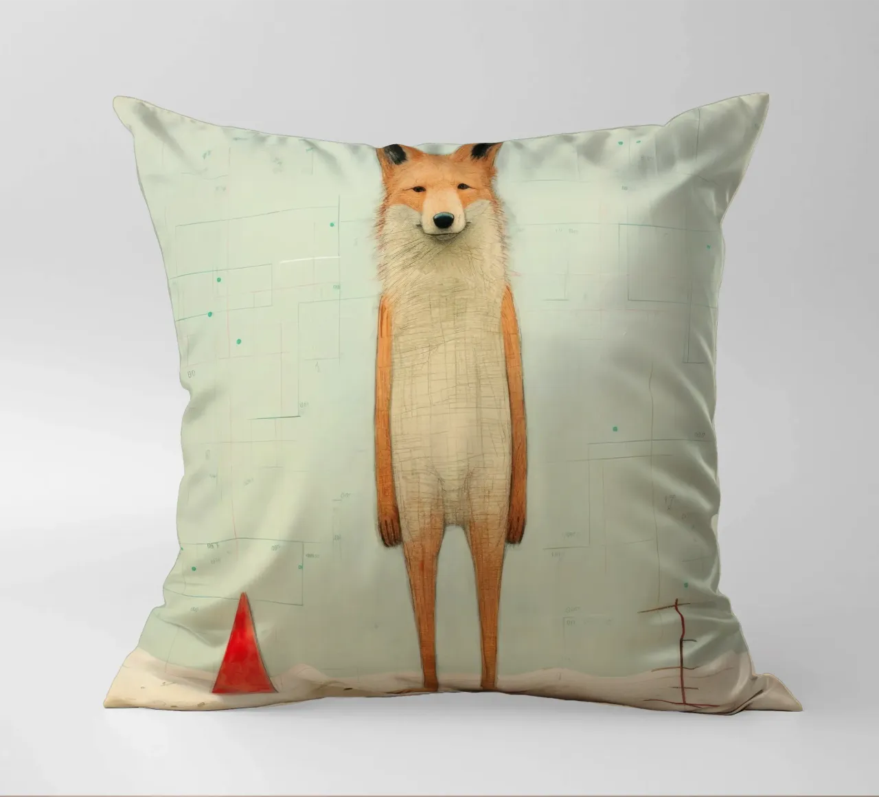 Coyote minimo 3 cuscino da Minimal Animal Art