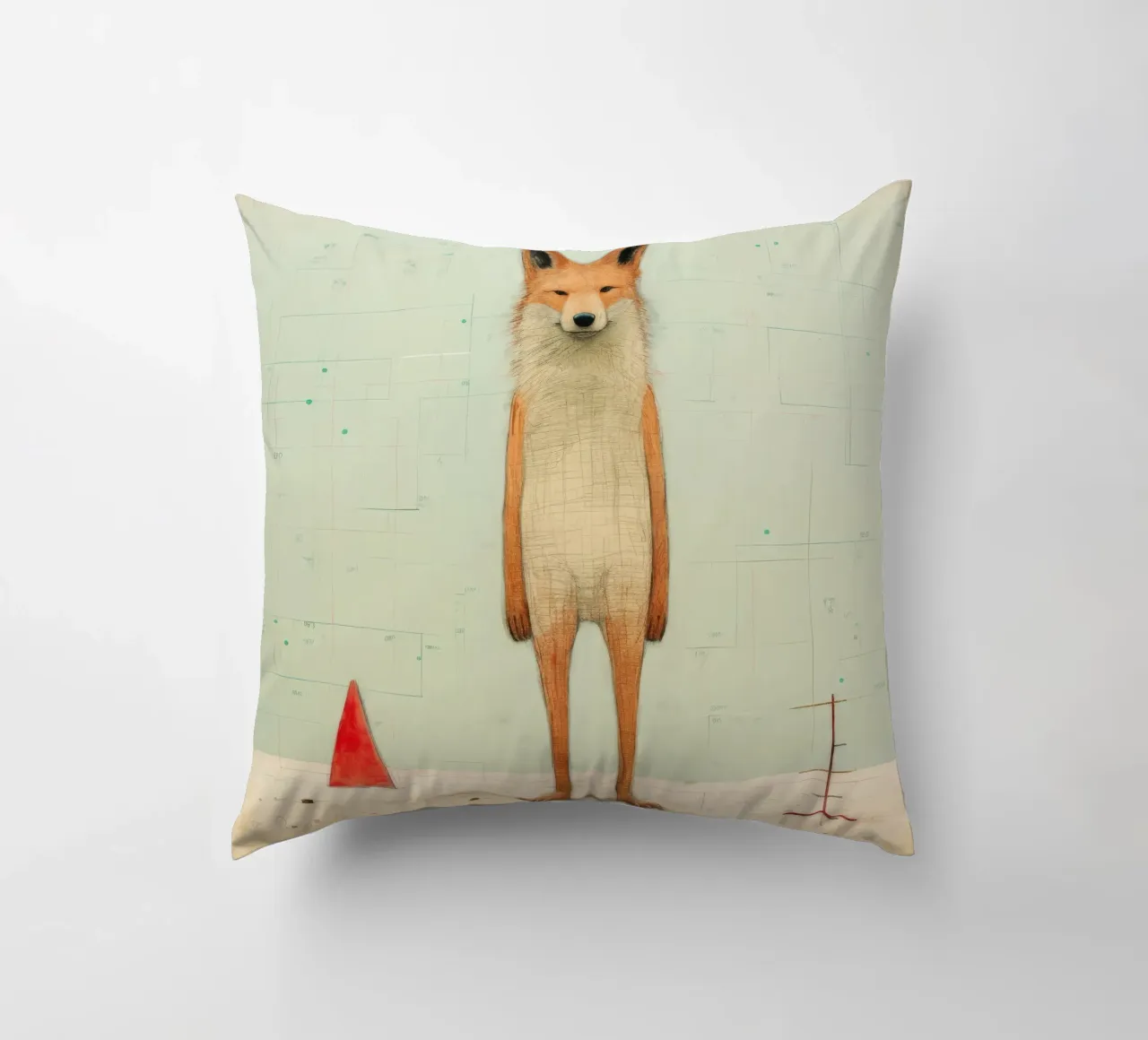 Coyote minimo 3 cuscino da Minimal Animal Art
