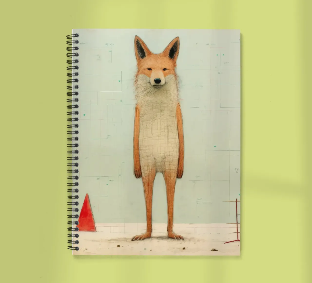 Coyote minimo 3 diario ad anelli da Minimal Animal Art