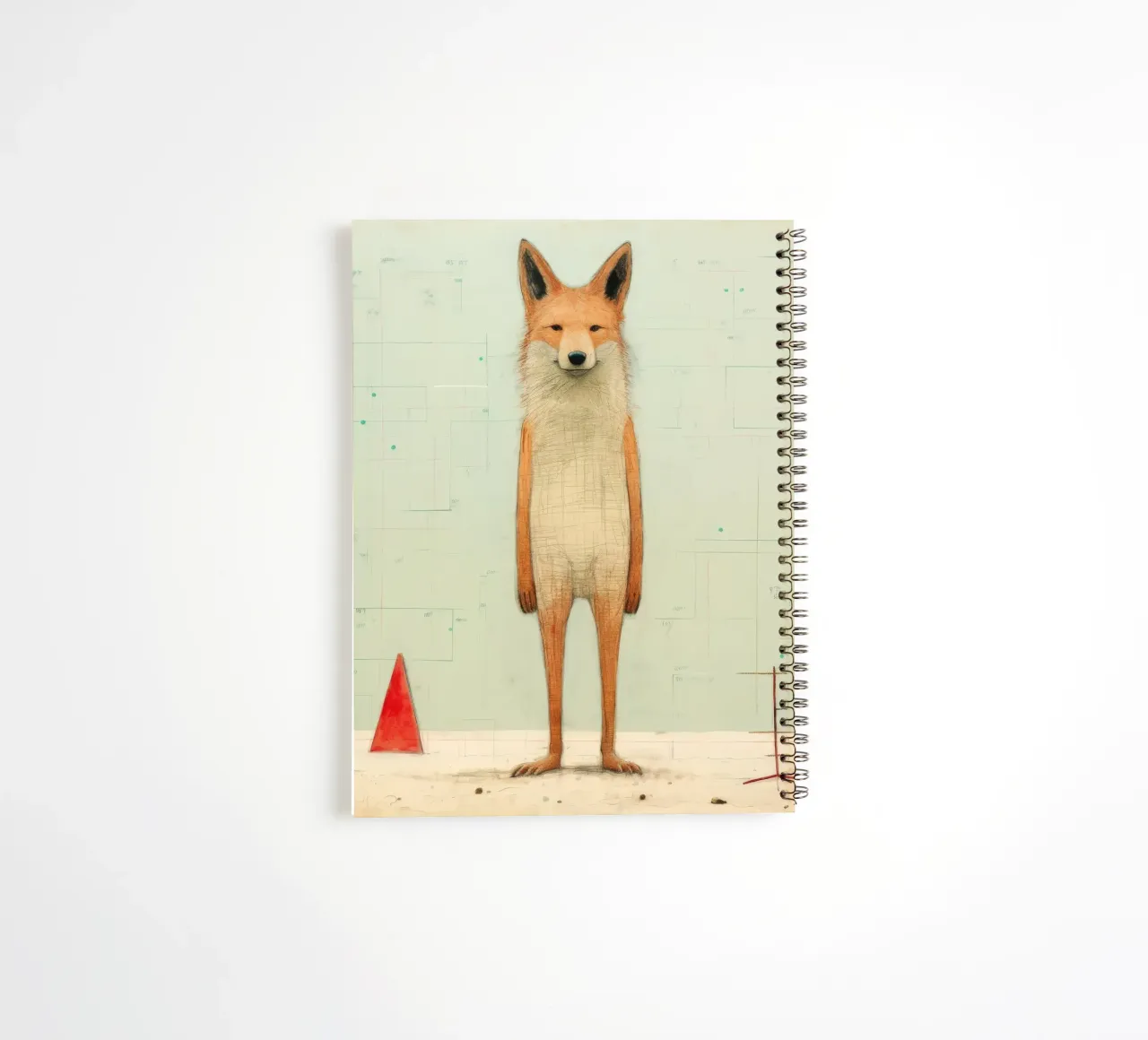 Coyote minimo 3 diario ad anelli da Minimal Animal Art