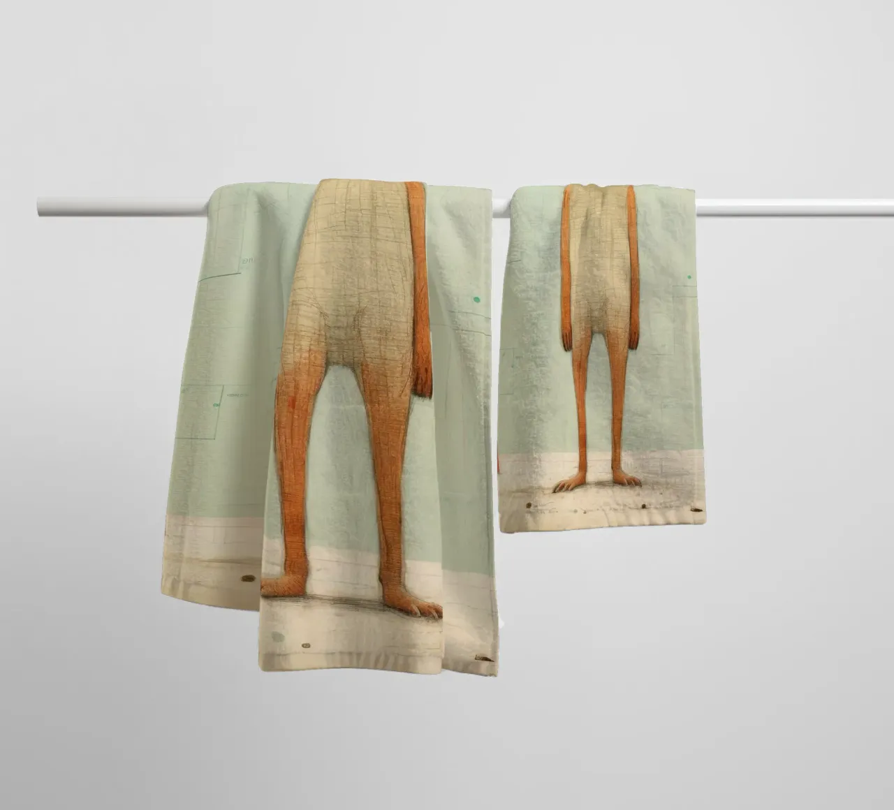 Coyote minimo 3 asciugamano da bagno da Minimal Animal Art