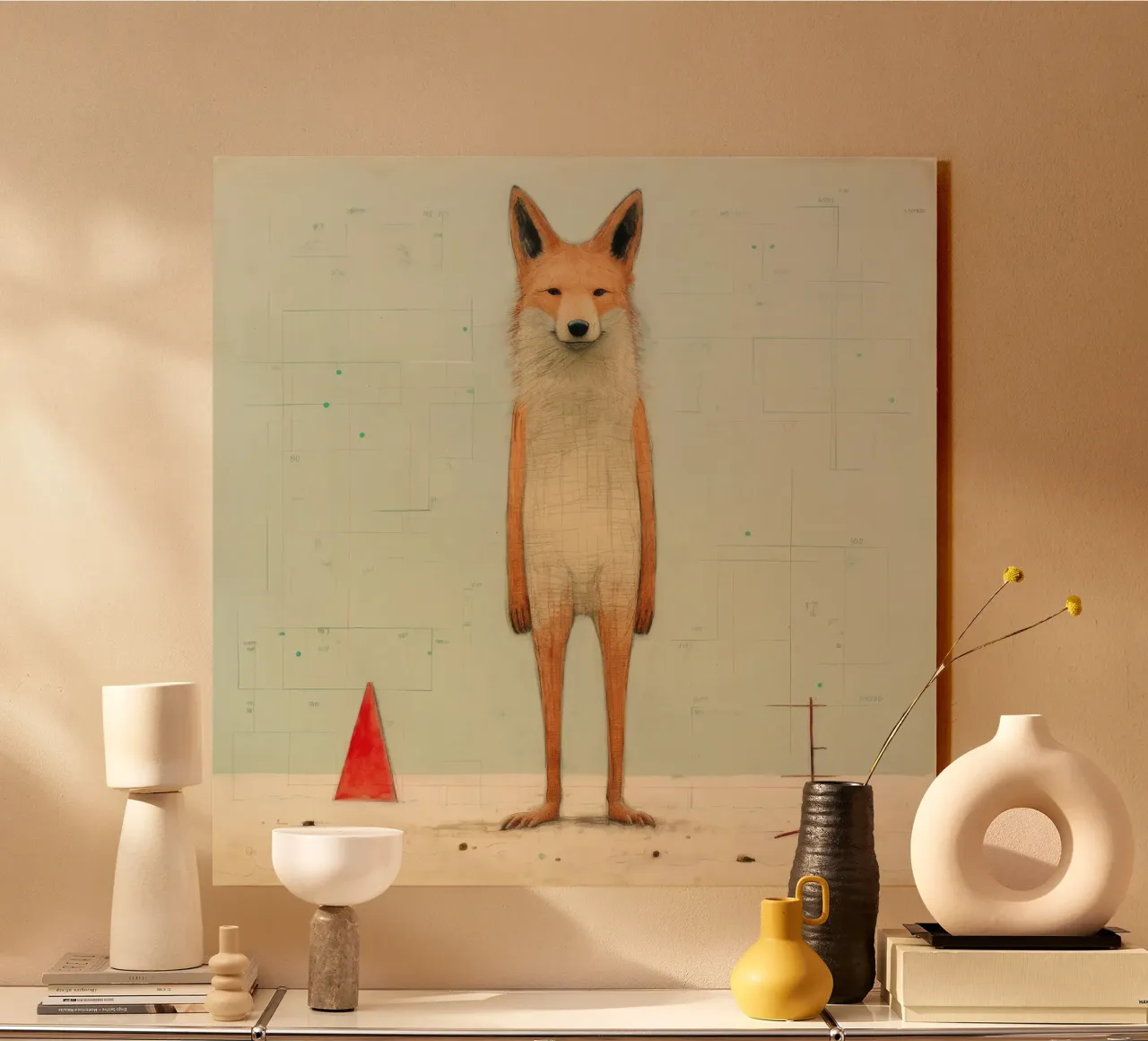 Coyote minimo 3 alluminio dibond da Minimal Animal Art