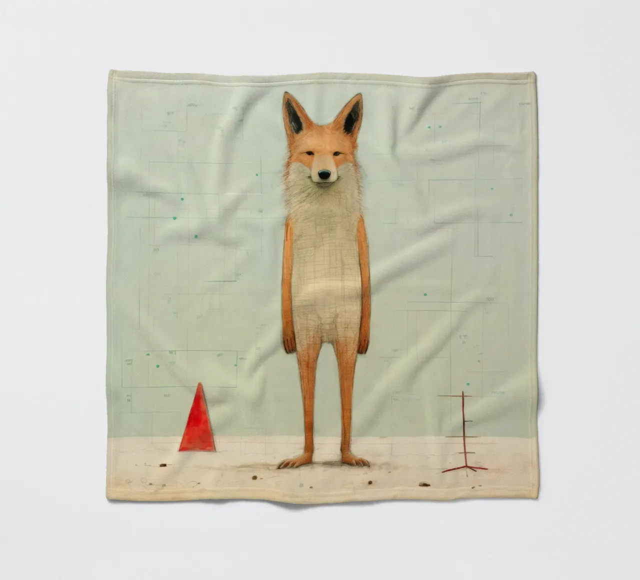 Coyote minimo 3 coperta in pile da Minimal Animal Art