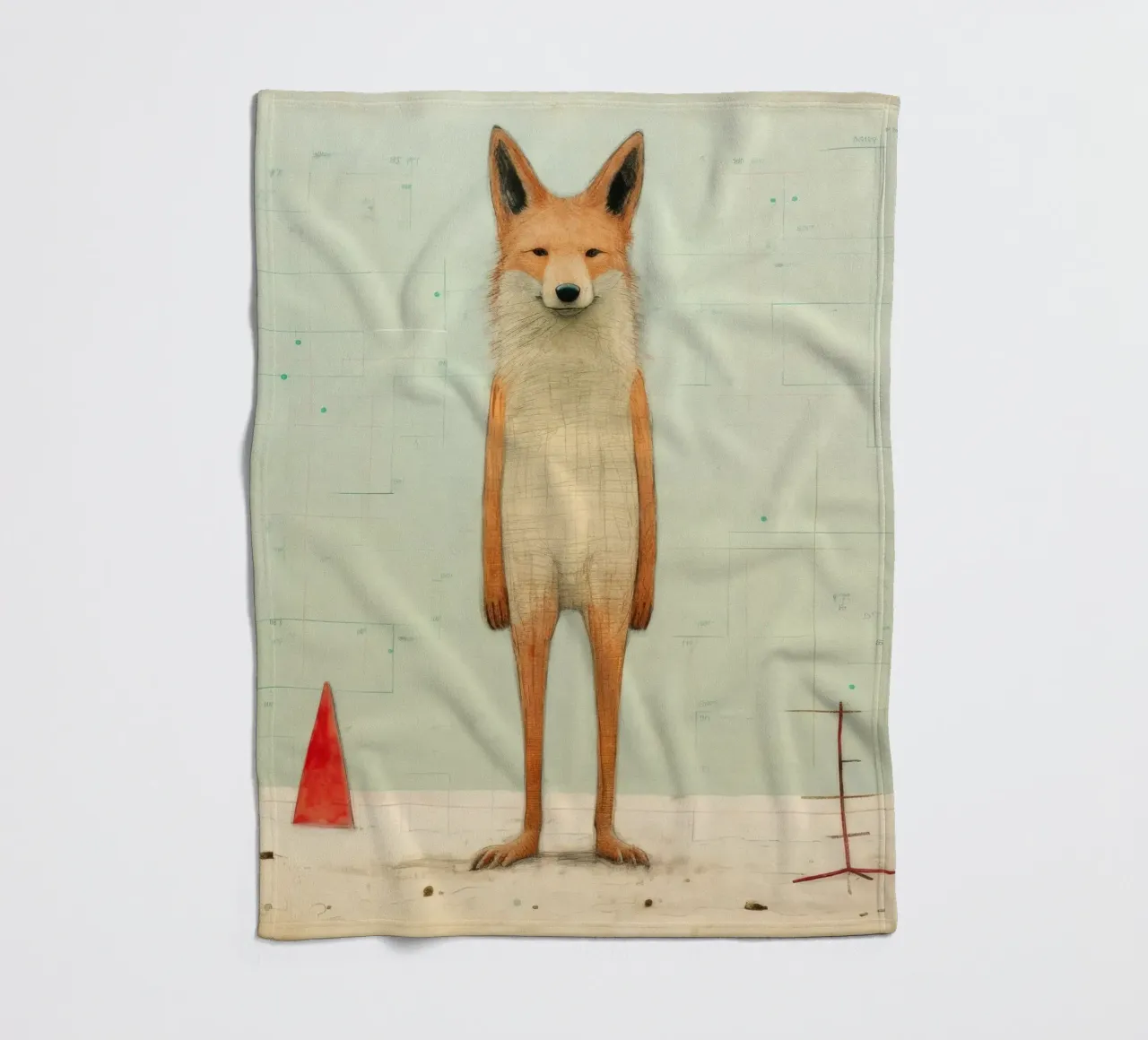 Coyote minimo 3 coperta in pile da Minimal Animal Art