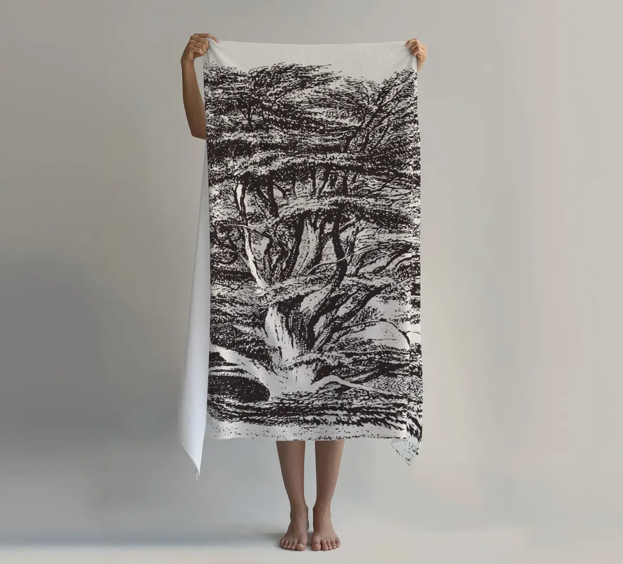 Cedar of Lebanon Tree Landscape telo mare da apoloprints