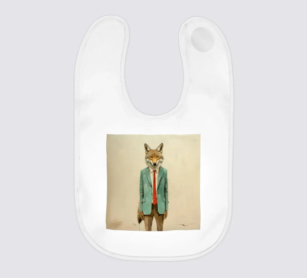 Coyote mínimo 4 babero de Minimal Animal Art