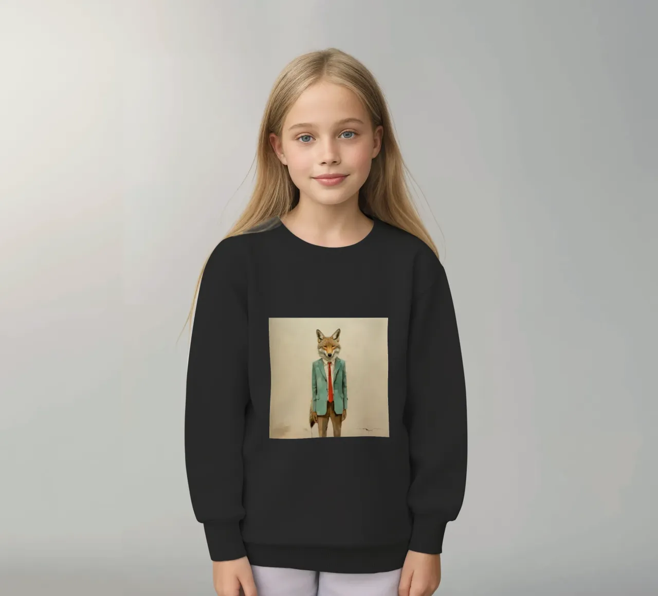 Coyote minimo 4 felpa bambino da Minimal Animal Art