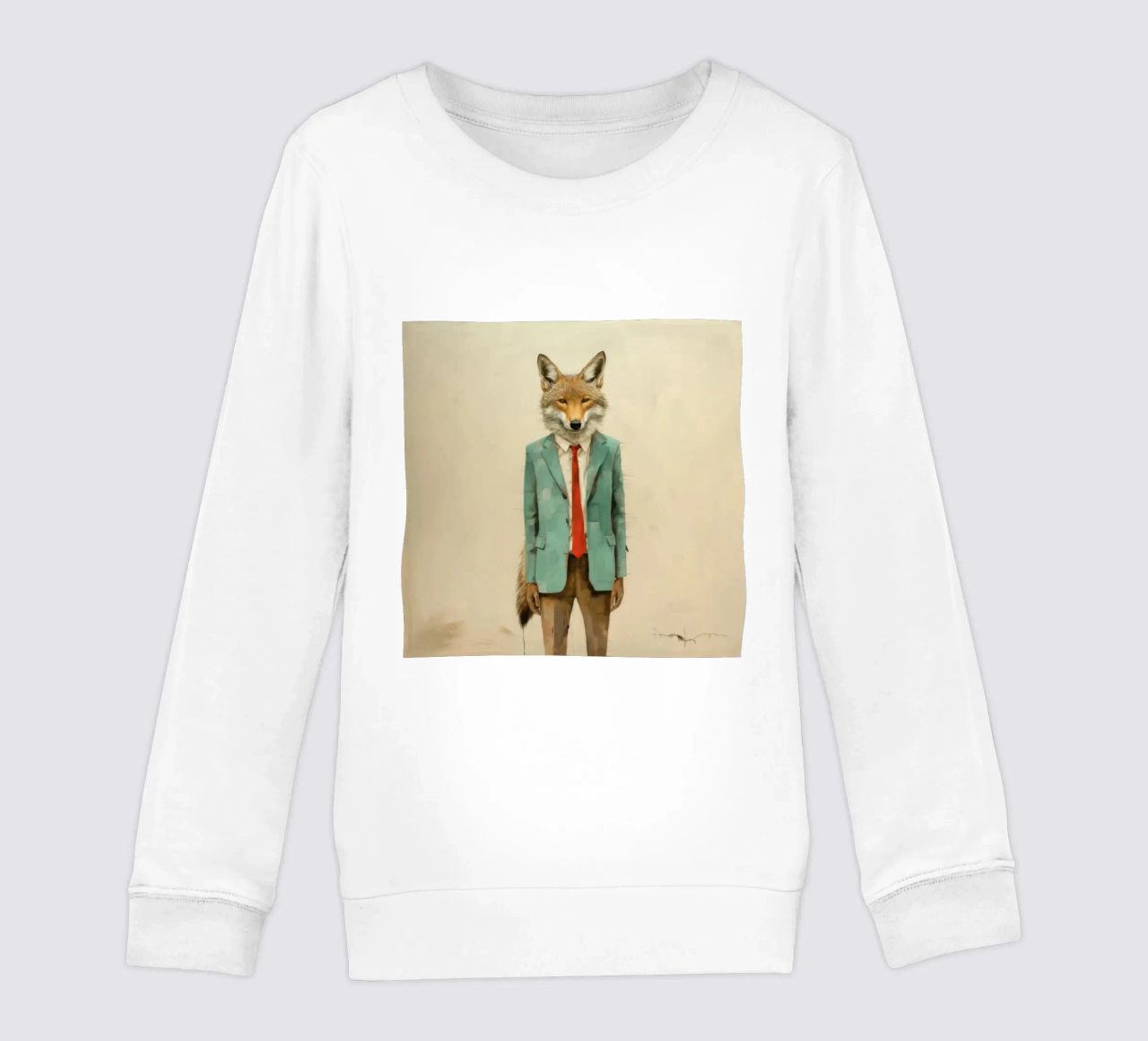 Coyote minimo 4 felpa bambino da Minimal Animal Art