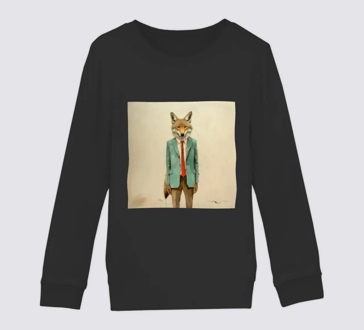 Coyote minimo 4 felpa bambino da Minimal Animal Art