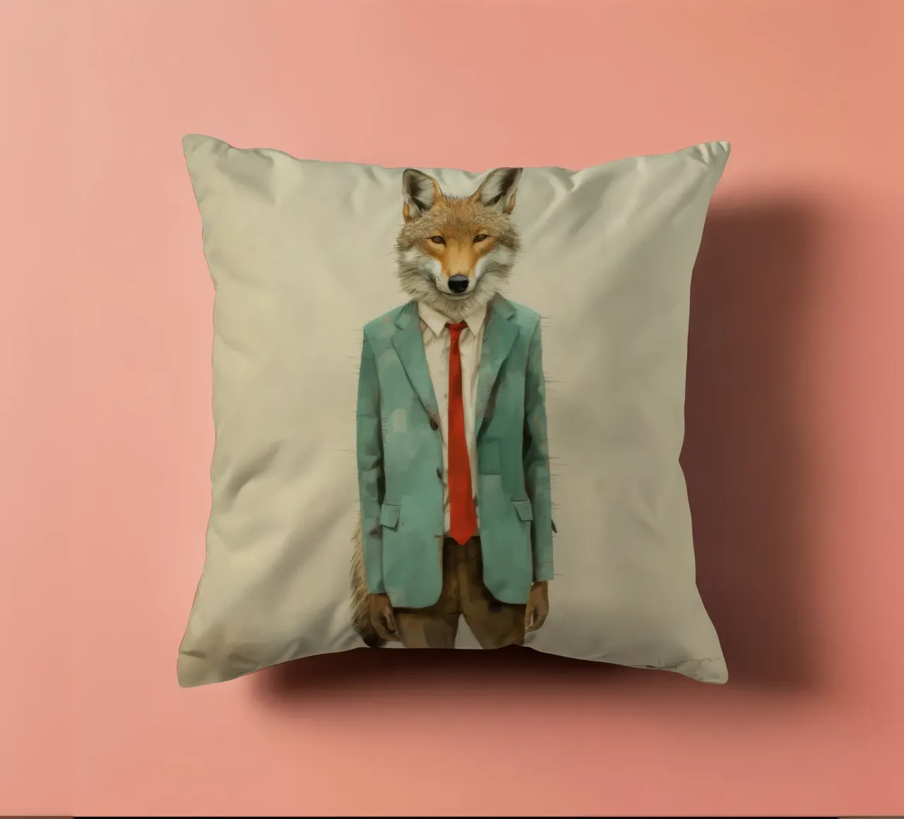 Coyote minimo 4 cuscino da Minimal Animal Art