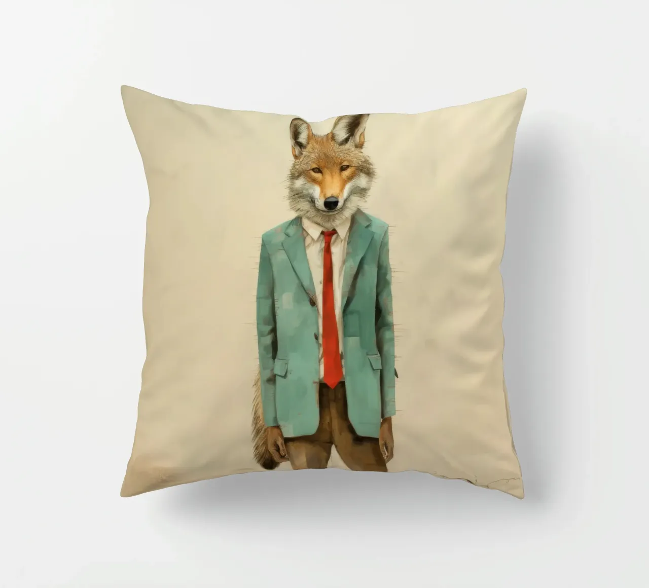 Coyote minimo 4 cuscino da Minimal Animal Art