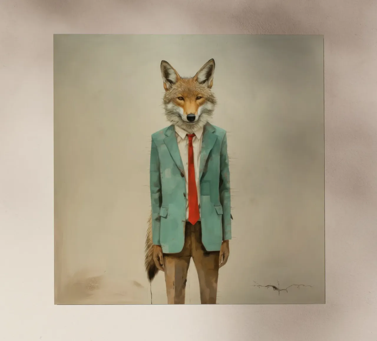 Coyote mínimo 4 lámina retroiluminada de Minimal Animal Art