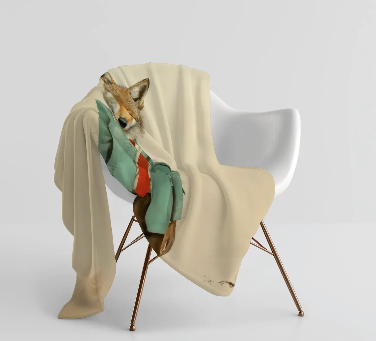 Coyote minimo 4 coperta in pile da Minimal Animal Art