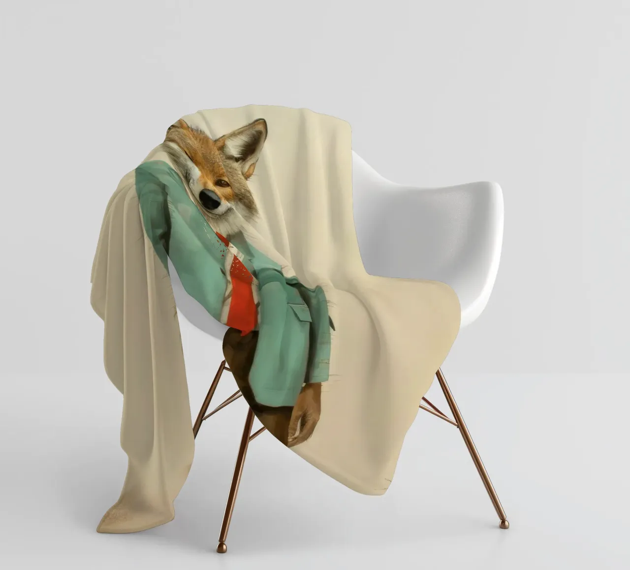 Coyote minimo 4 coperta in pile da Minimal Animal Art