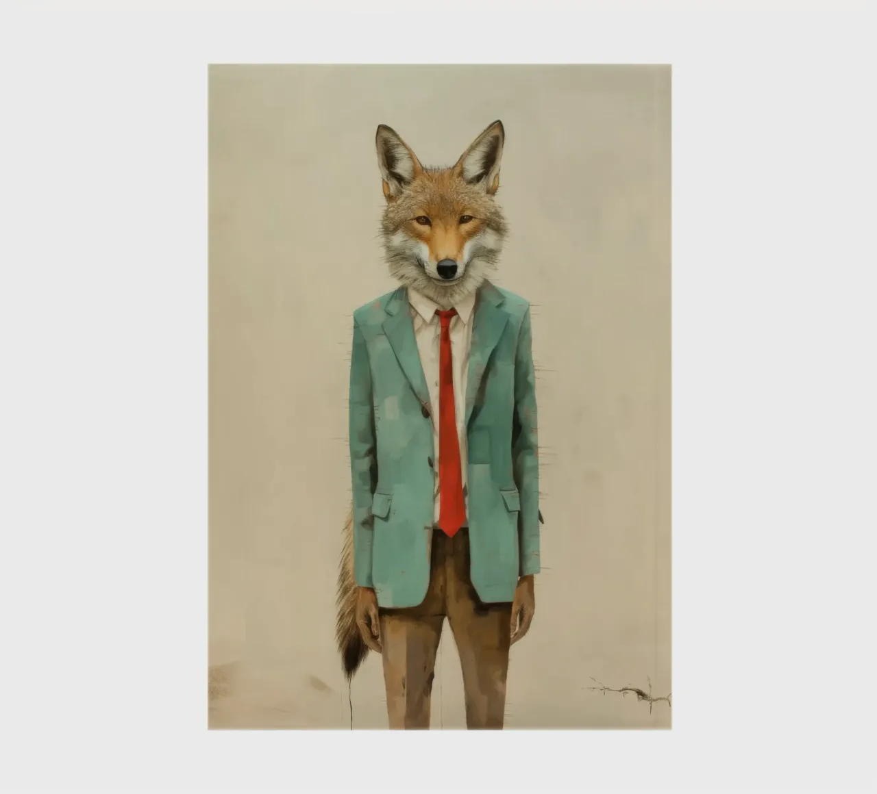 Minimale Coyote 4 notitieboek van Minimal Animal Art