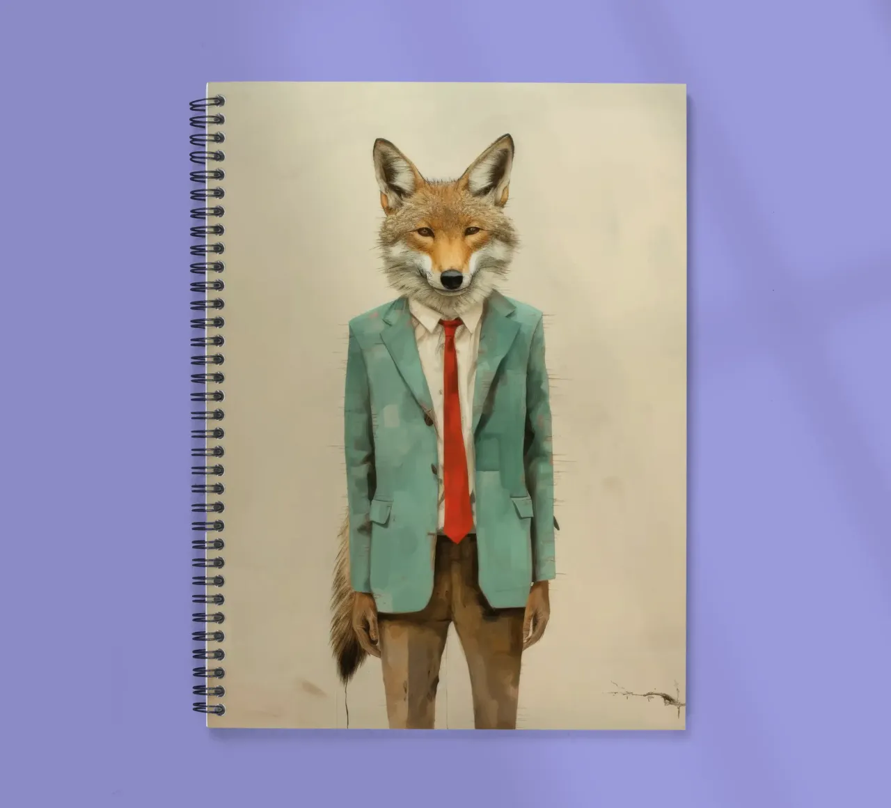 Minimal Coyote 4 spiral notebook by Minimal Animal Art