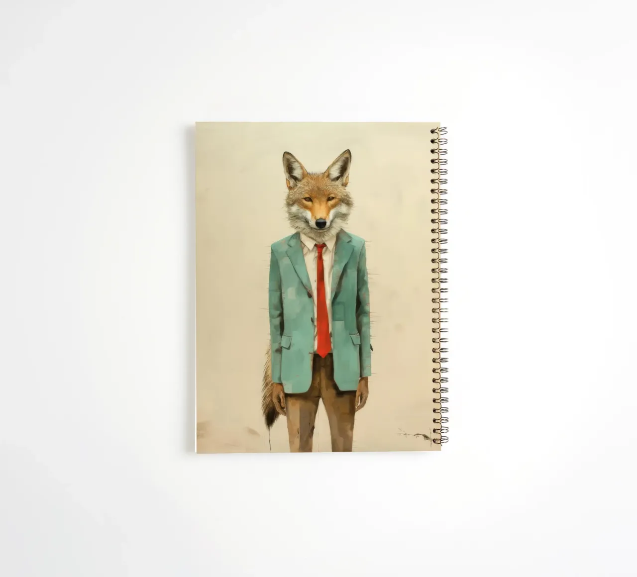 Minimal Coyote 4 spiral notebook by Minimal Animal Art