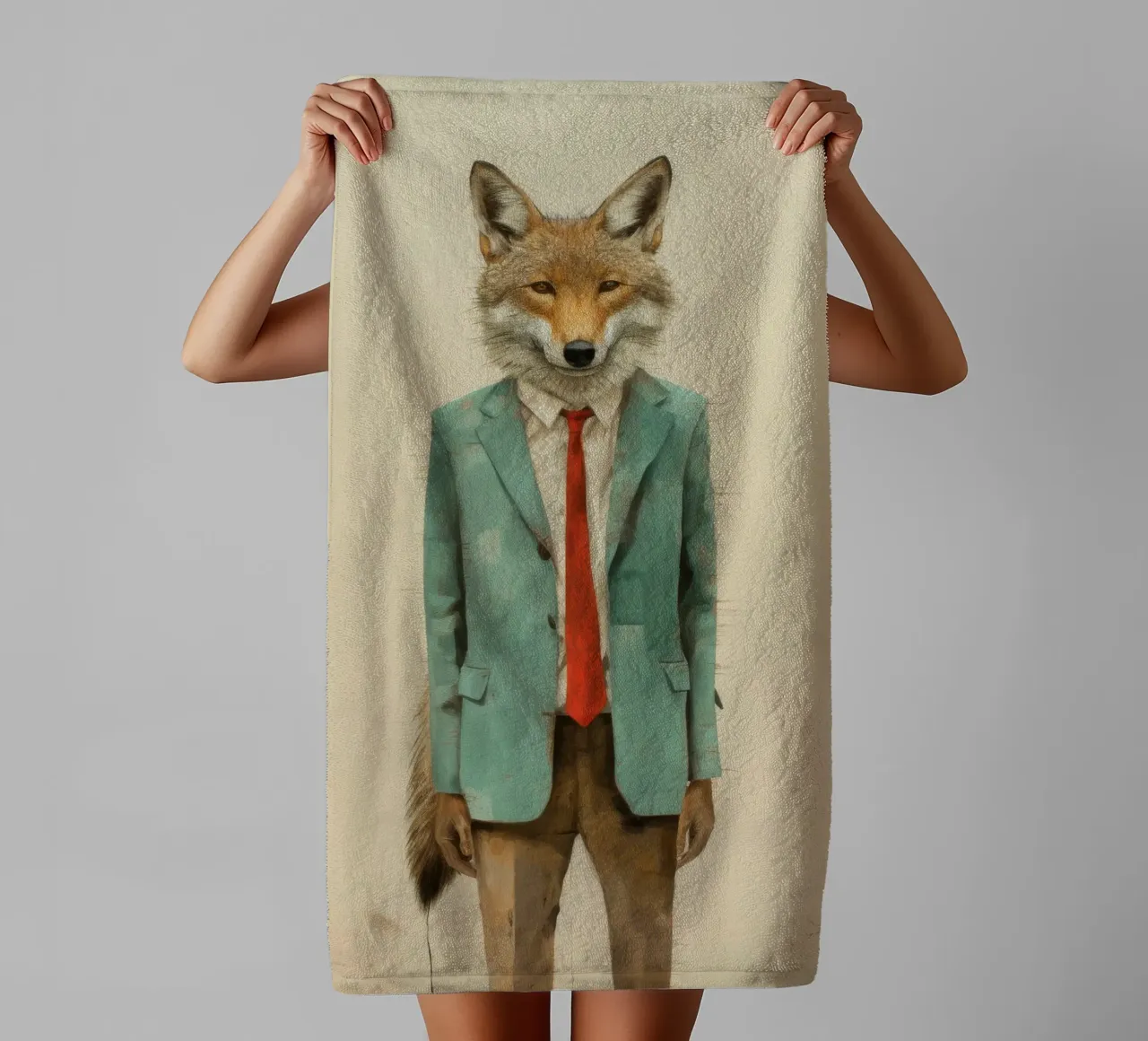 Coyote mínimo 4 toalla de baño de Minimal Animal Art