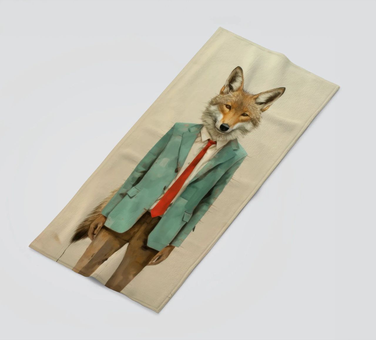 Coyote minimo 4 telo mare da Minimal Animal Art
