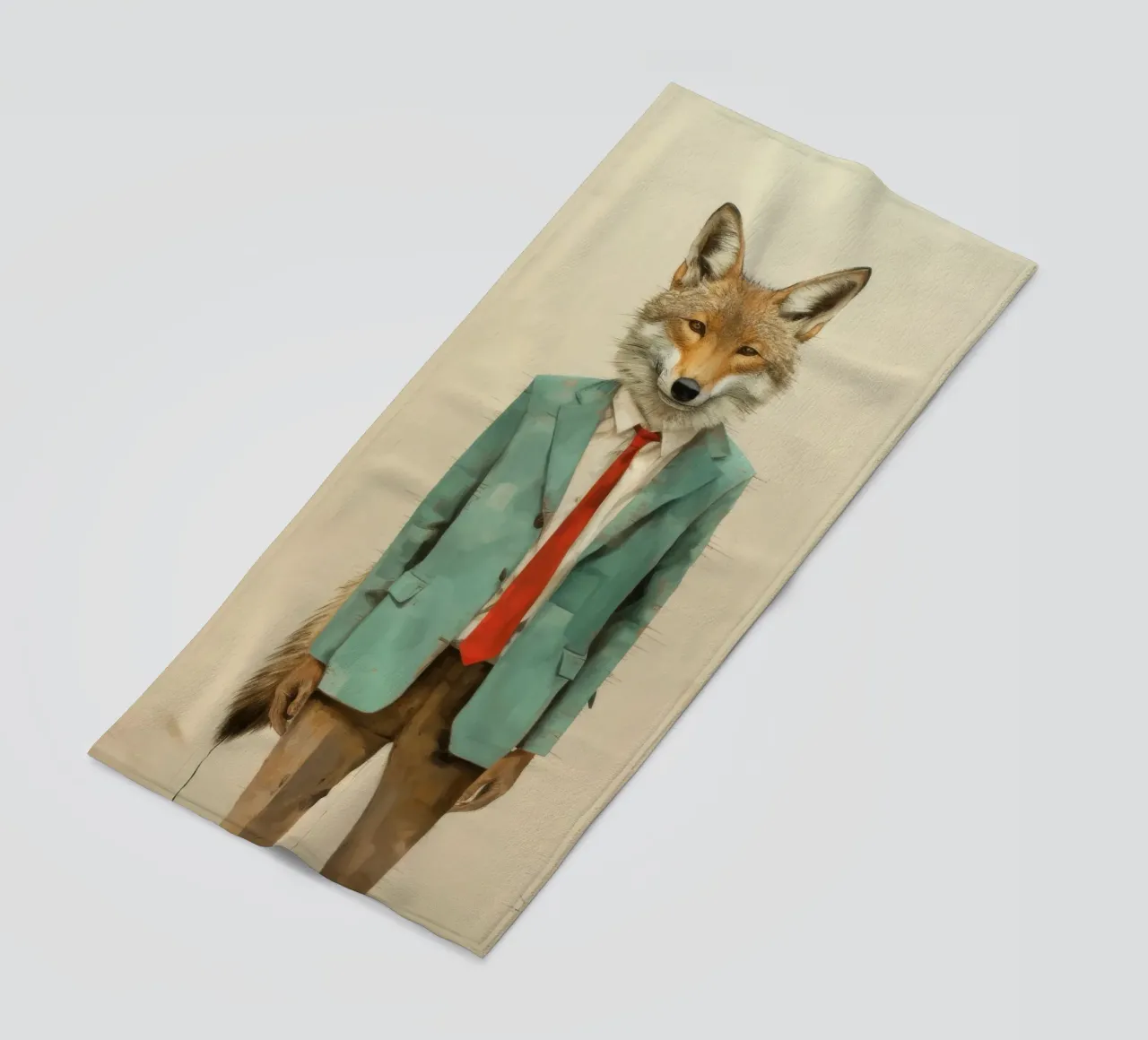Coyote mínimo 4 toalla de playa de Minimal Animal Art