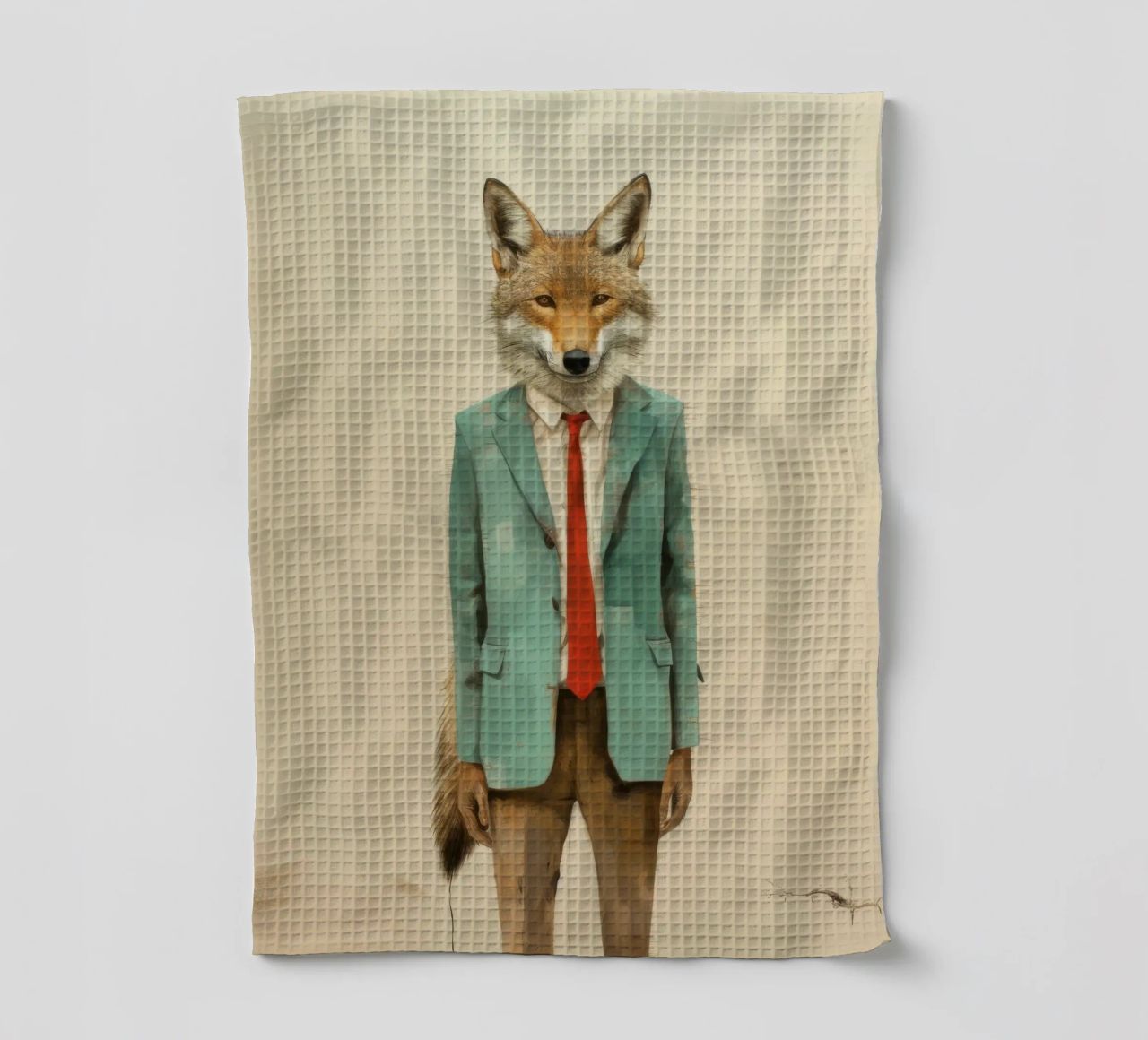 Coyote minimo 4 canovaccio da cucina da Minimal Animal Art
